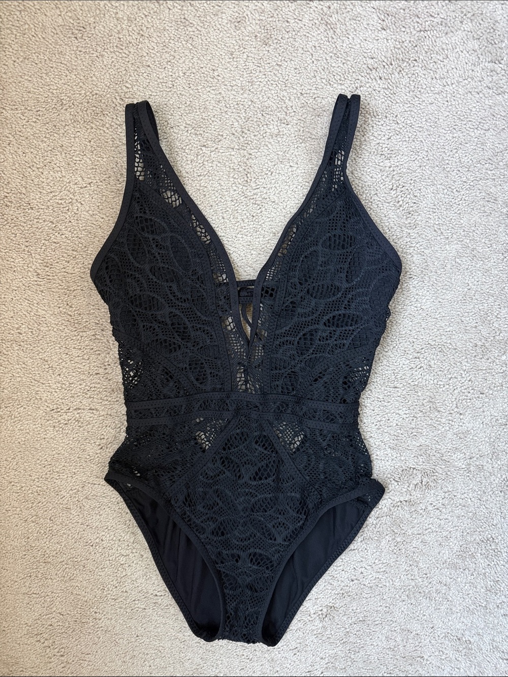 Becca Black Lacy One Piece Swimsuit